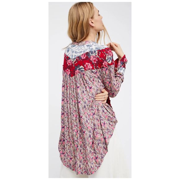 FREE PEOPLE Wildflower Bohemian Fields Long Sleeve Multicolor Tunic - Picture 3 of 8